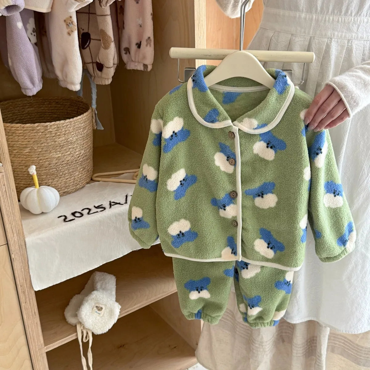 Green Cuddly Cloud Baby & Kids Pyjama Set