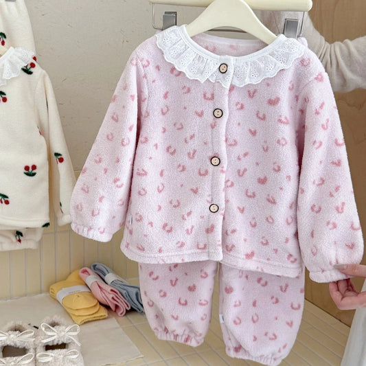 Love Minah Cosy Cuddlies with Lace Trim PJ Set