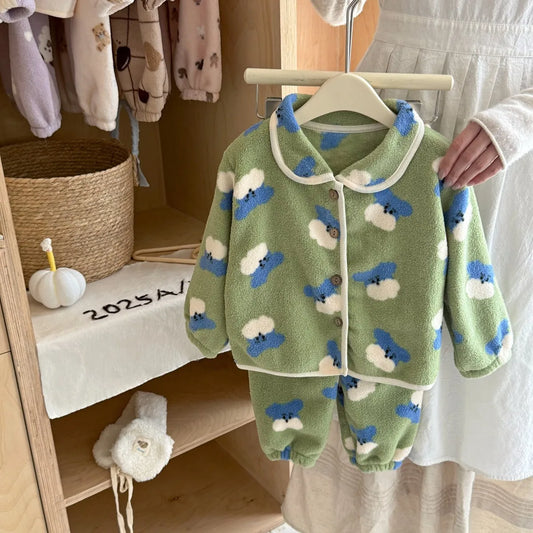 Green Cuddly Cloud Baby & Kids Pyjama Set