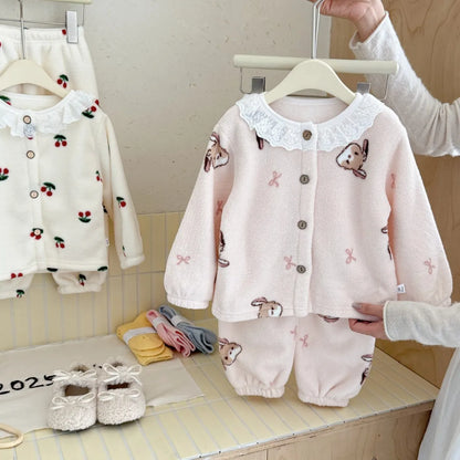 Love Minah Cosy Cuddlies with Lace Trim PJ Set