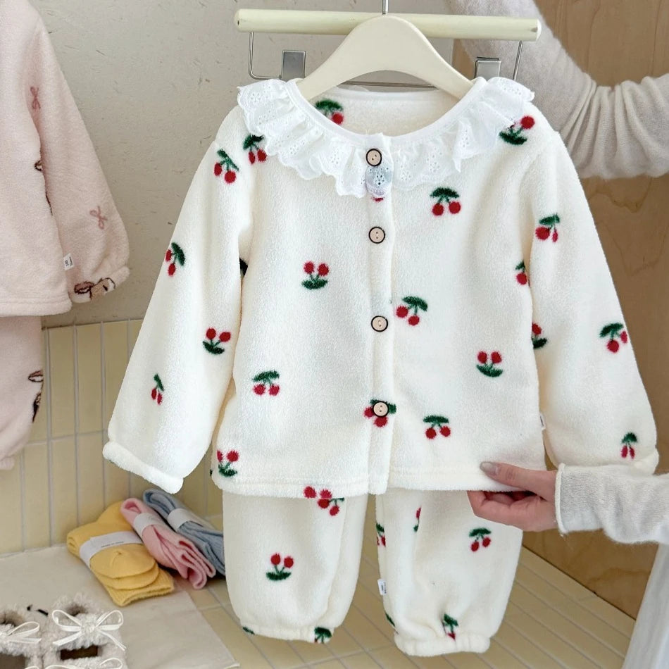 Love Minah Cosy Cuddlies with Lace Trim PJ Set